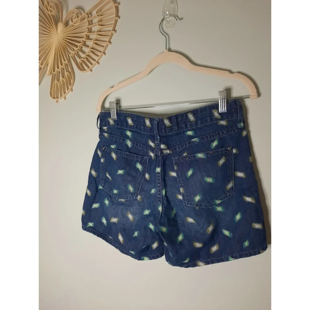 Pilcro and the Letterpress Anthropologie Ikat Embroidered Denim Shorts Size 27
